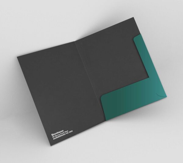 A premium presentation folder printed by TDC3