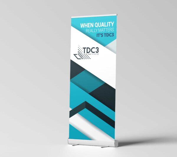 A standard pull-up display banner
