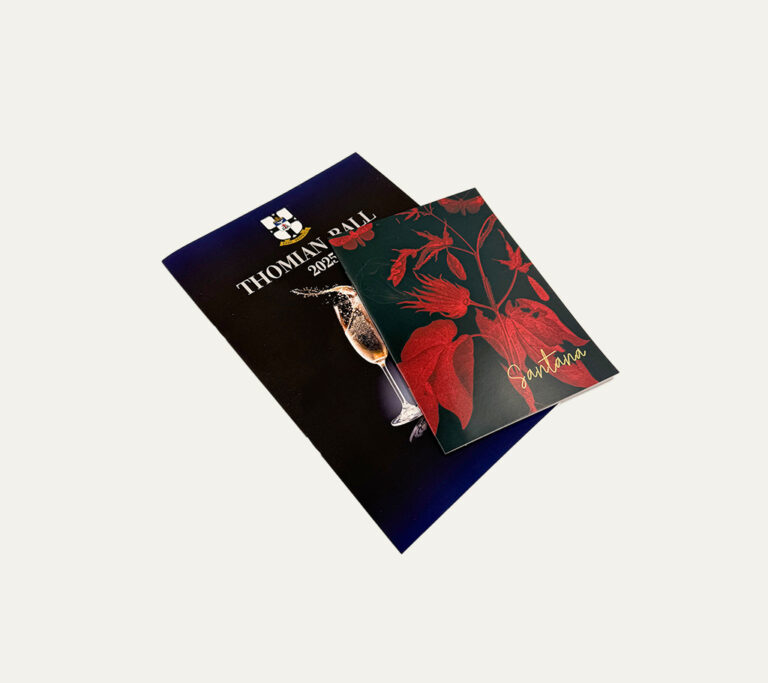 A selection of professionally printed saddle-stitched booklets